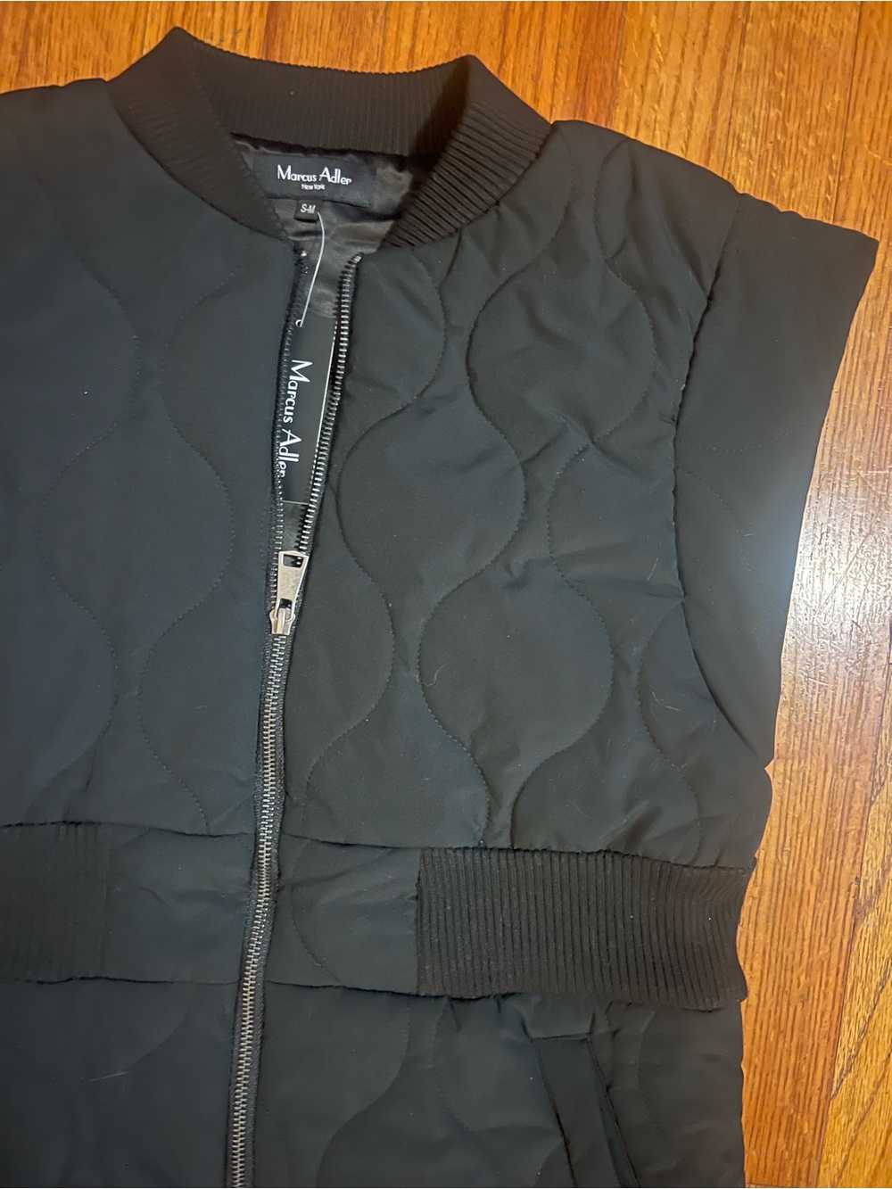 Marcus Adler Women's Black Quilted Bomber Vest
